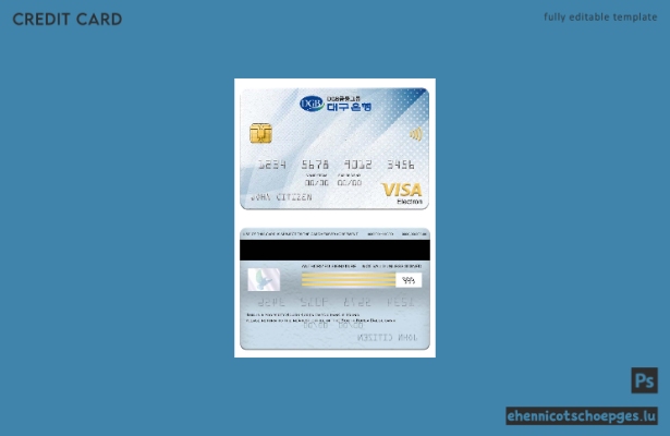 Beispielvorschau der Visa Electron-Karte der Daegu Bank in Südkorea